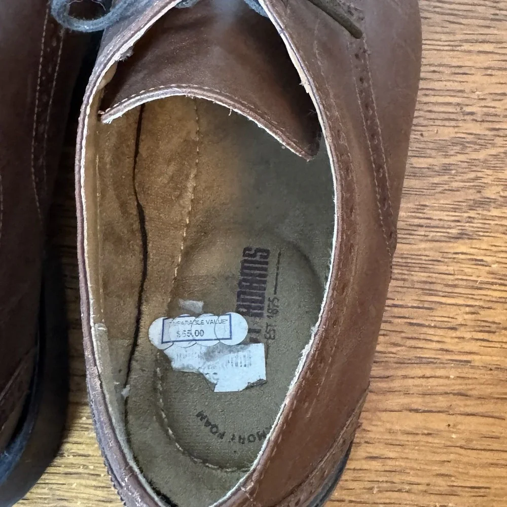 Stacy Adams Men's 10.5M Brown Leather Cap Toe Oxford Dress Shoes Classic Style